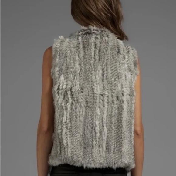 $798 retail Joie rabbit fur open vest size Large - Picture 2 of 9